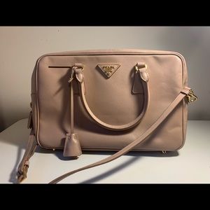 Prada Saffiano Lux Baulette Bag Powder Pink